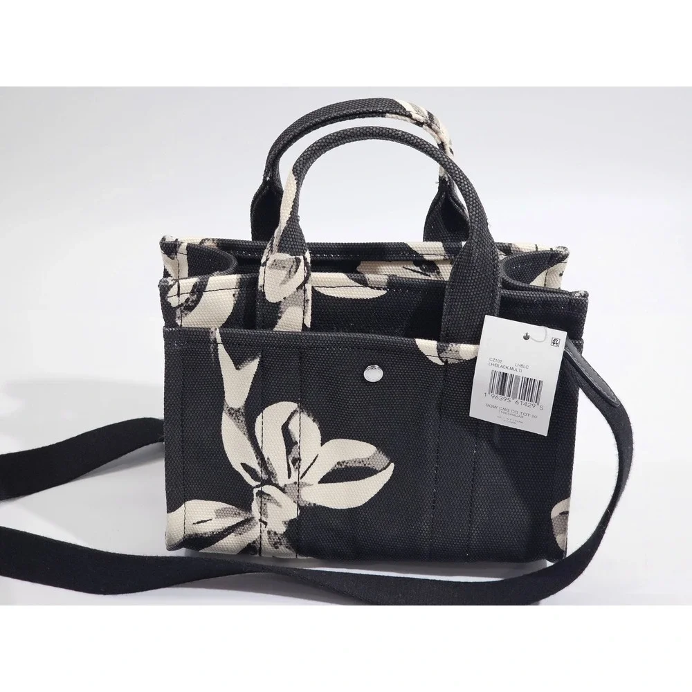 Coach Tote 20 Canvas Crossbody Cargo Tote Bag Floral Bow CZ102 NWT Small Purse